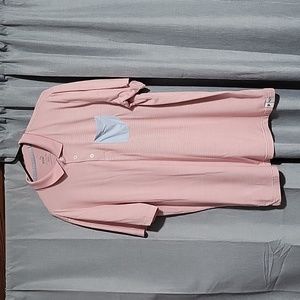 Men's Puma golf polo. Salmon stiped. Large